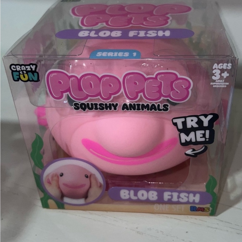 Plop Pets Blob - Blob  Pink Fish Jumbo Squishy Animals